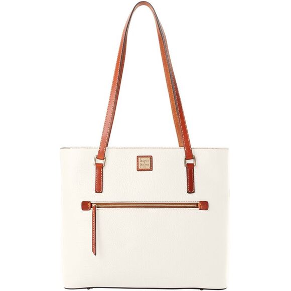 Dooney & Bourke Pebble Grain Large Shopper Tote - White - Picture 1 of 4